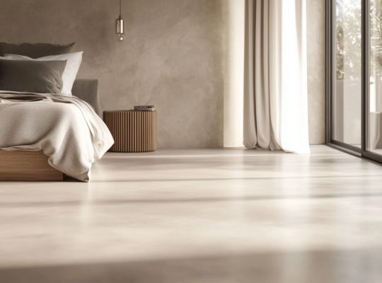 Slaapkamer met gietvloer in Culemborg