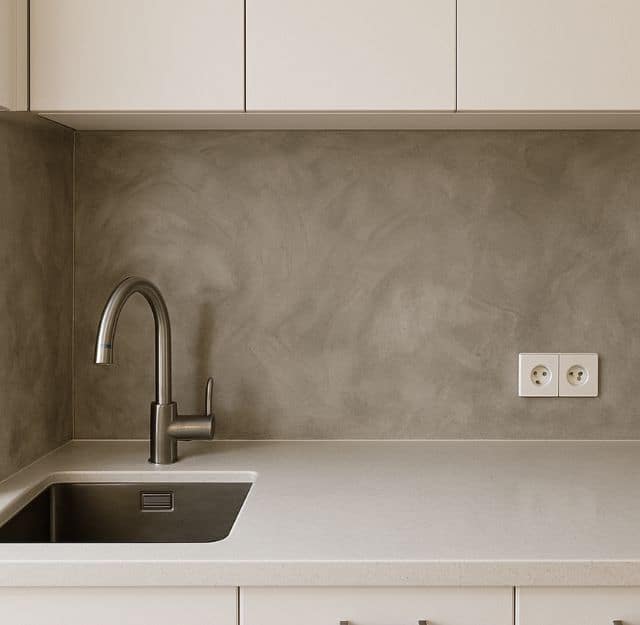 Beton ciré keukenachterwand